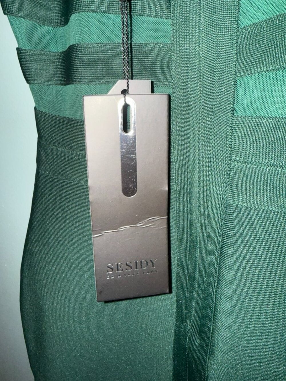 SESIDY Dark Green Bandage Bodycon Cocktail Dress Small NWT - Picture 4 of 5
